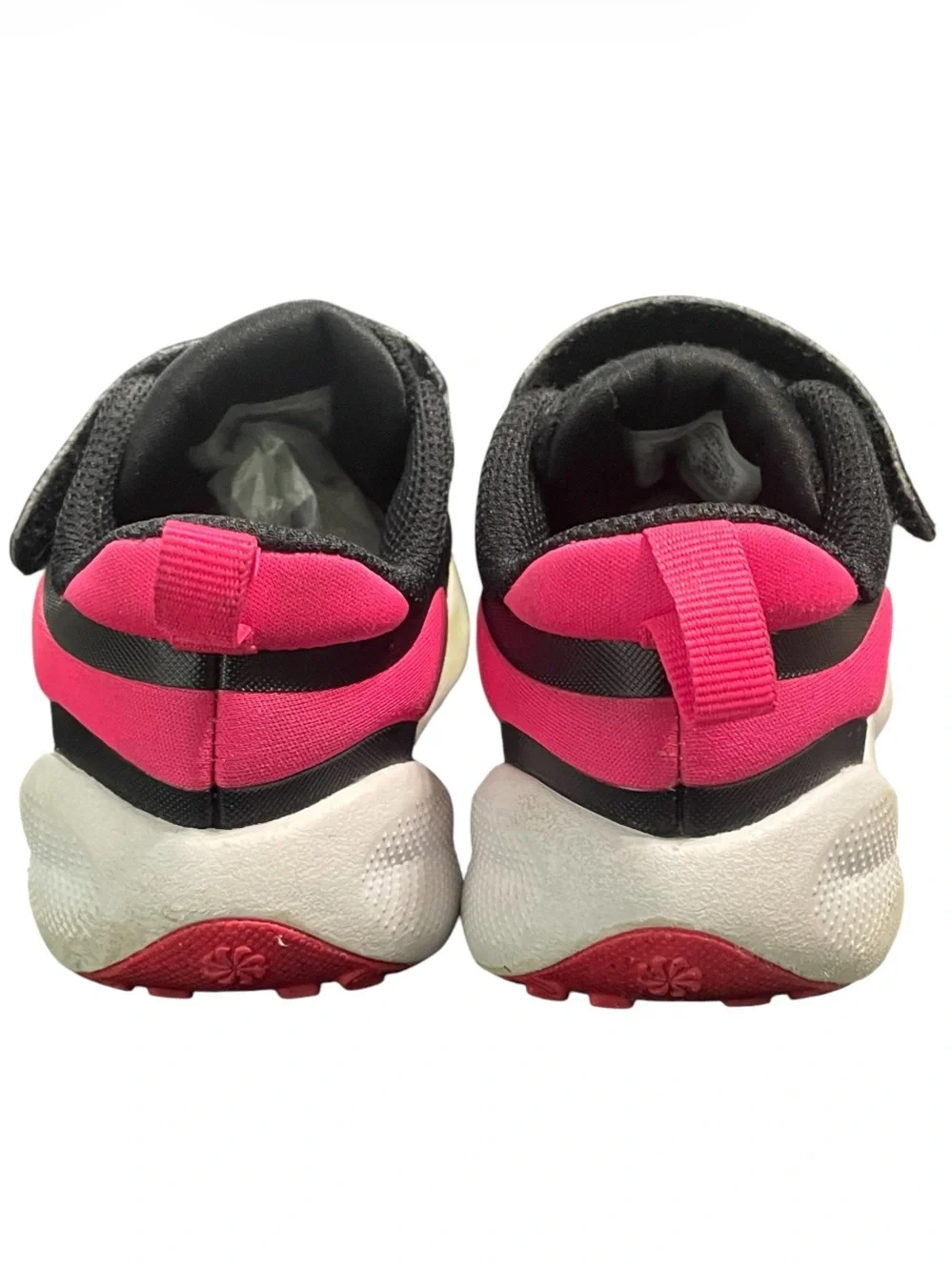 Nike Kids Black Sneakers with Pink Accents